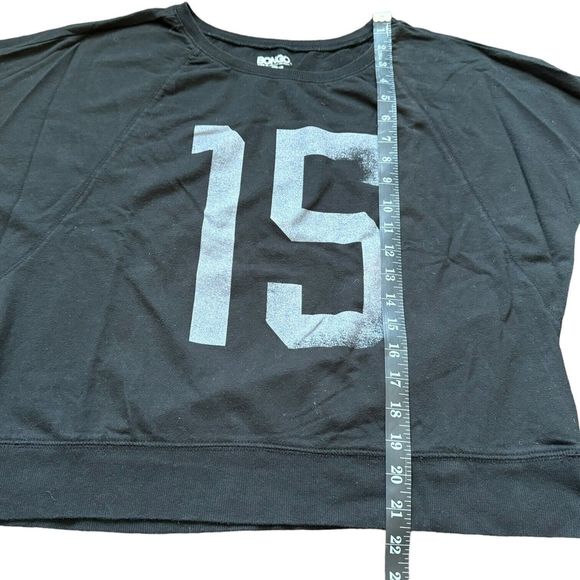 Bongo Dark Gray 15 Sweatshirt Juniors L Black Batwing Long Sleeve Terry Large - Picture 6 of 9